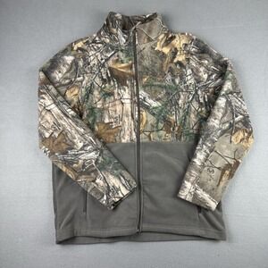 Realtree Camo Full Zip Mens L Fleece Jacket Camoflauge Sweater Hunting Outdoors
